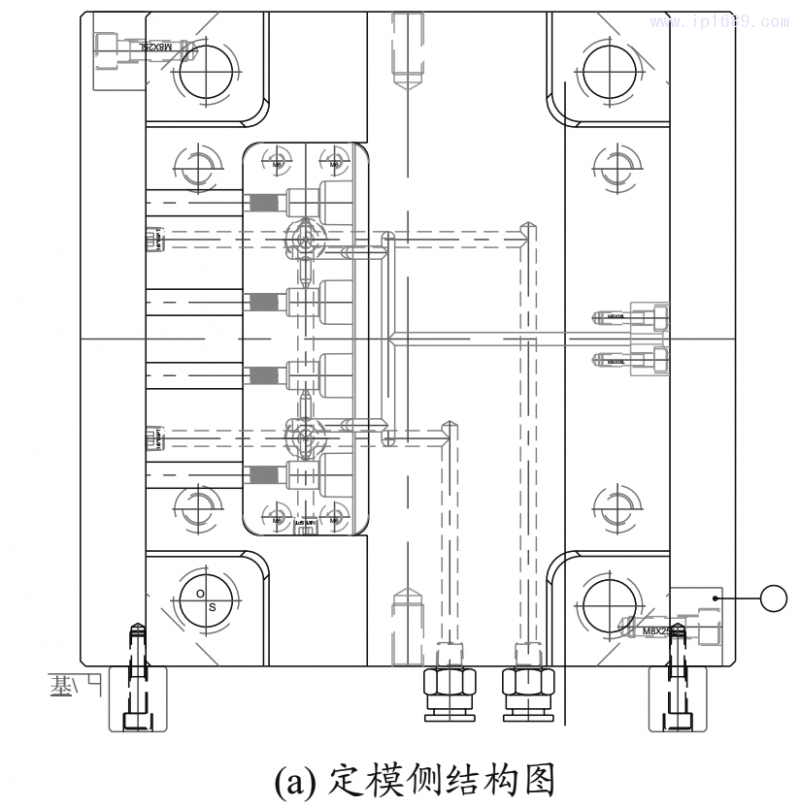 圖8 汽車?yán)€接頭的模具結(jié)構(gòu)2D圖1